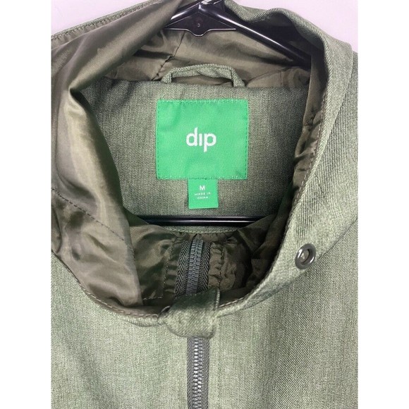 DIP Unisex Color Block Green Pullover Hooded Rain Jacket Wind Breaker Sz. Medium - Picture 6 of 6